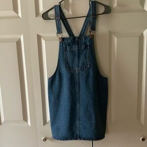 Forever 21 womens LG denim jumper casual adjustable straps classic 100% cotton